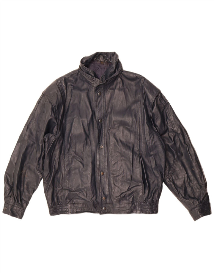 Sterling Veste en cuir pour homme UK 40 Grand cuir bleu marine