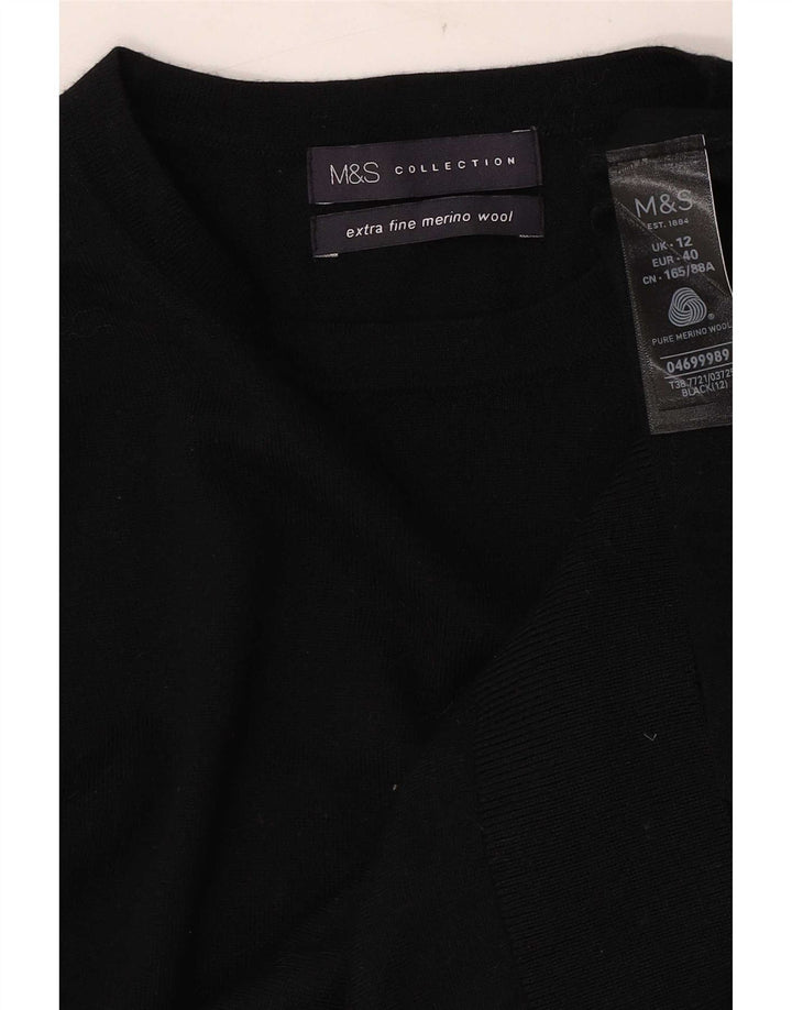 Marks & Spencer Pull à col rond pour femme UK 12 Noir moyen