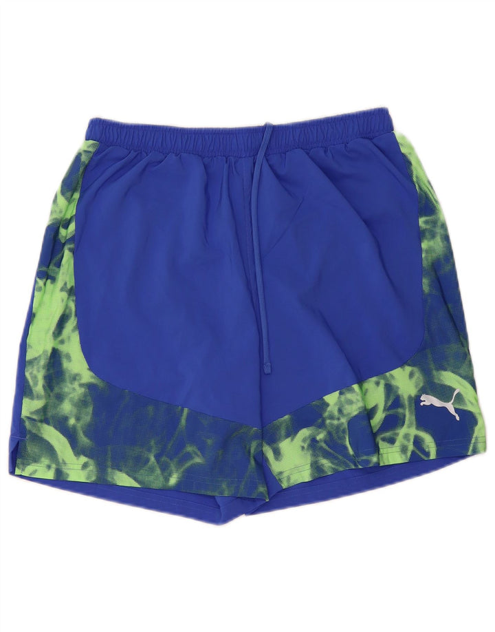 PUMA Short de Sport Homme Bleu Moyen Camouflage Polyester