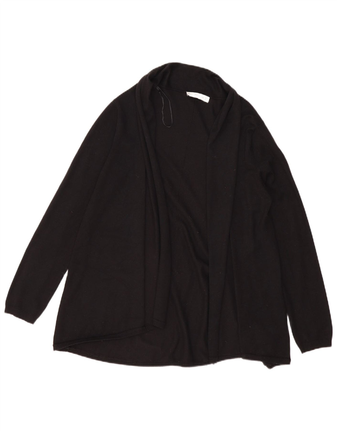 Zara Womens Open Cardigan Sweater UK 14 Large Noir Viscose