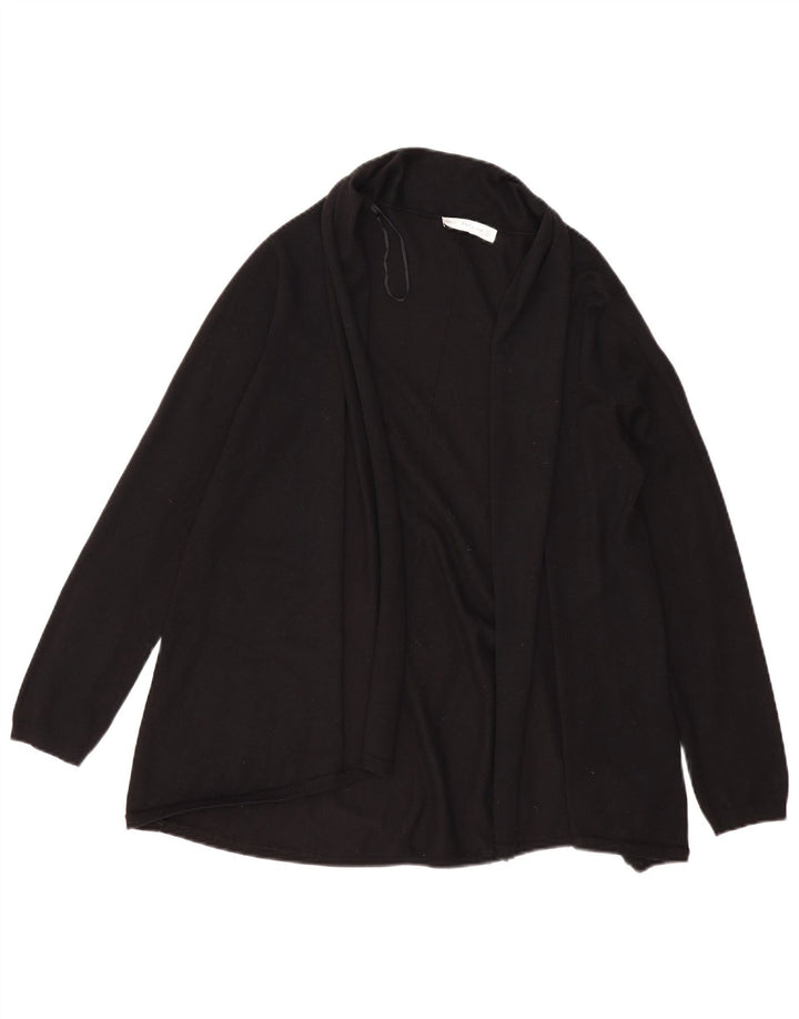 Zara Womens Open Cardigan Sweater UK 14 Large Noir Viscose