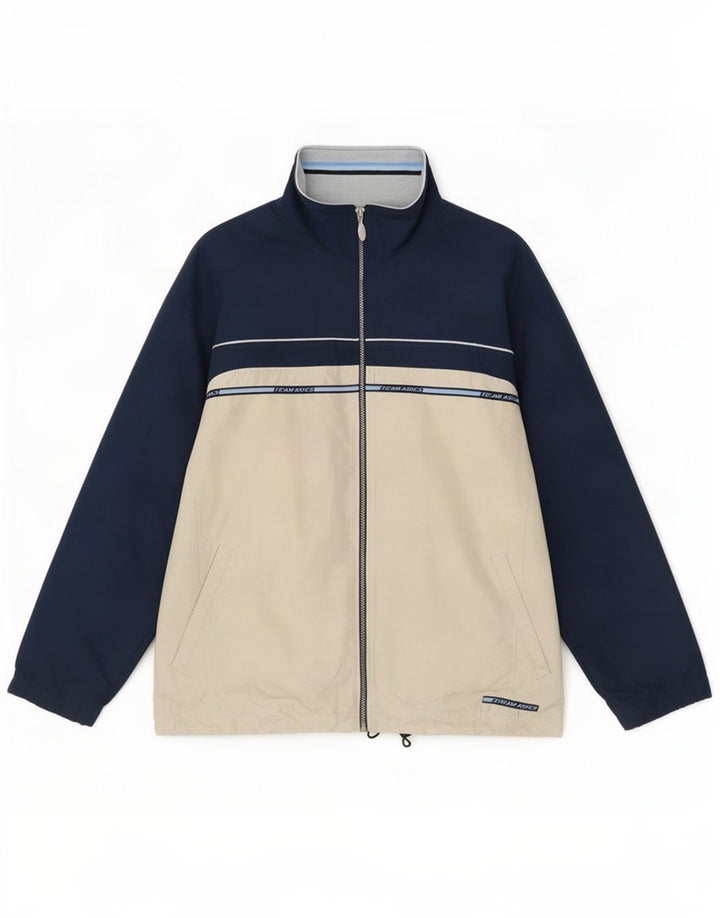 Asics Veste de survêtement pour homme Large Bleu marine Colourblock