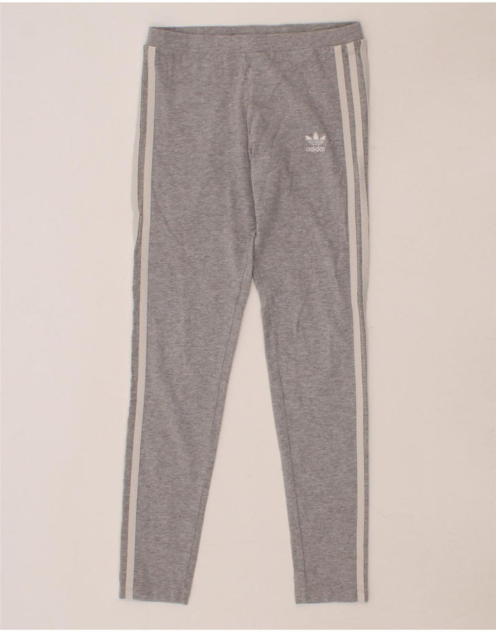 ADIDAS Womens Leggings UK 8 Small Grey Cotton Vintage Adidas and Second-Hand Adidas from Messina Hembry 