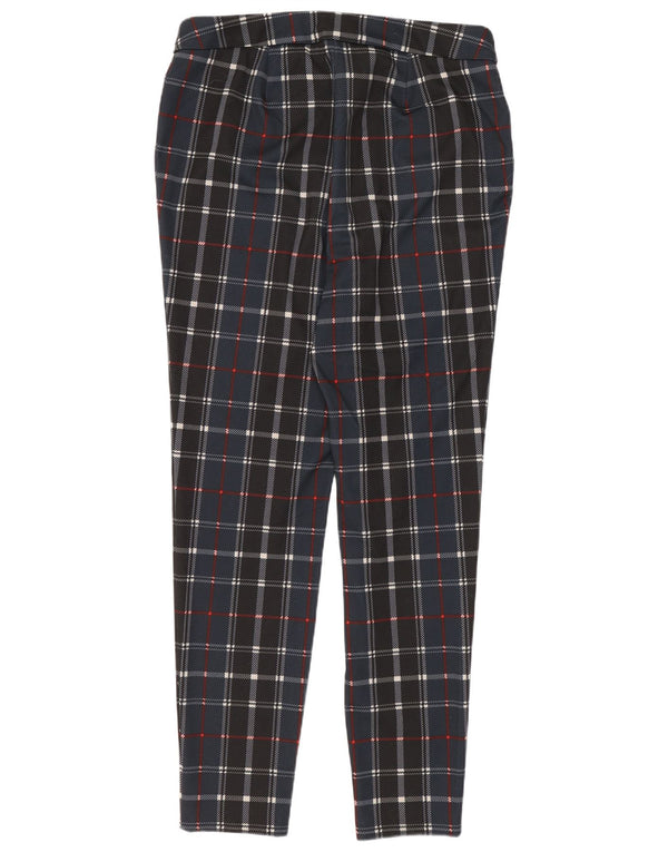 Marks & Spencer Pantalon skinny pour femme UK 10 Small W29 L26 Bleu marine à carreaux