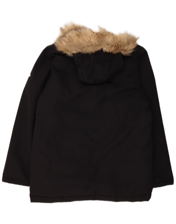 Adidas Manteau rembourré à capuche pour homme UK 40 Large Noir Polyester