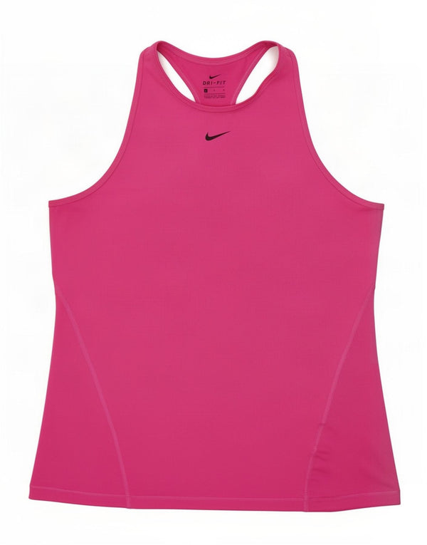 Nike Womens Dri Fit Débardeur UK 14 Large Rose Polyester