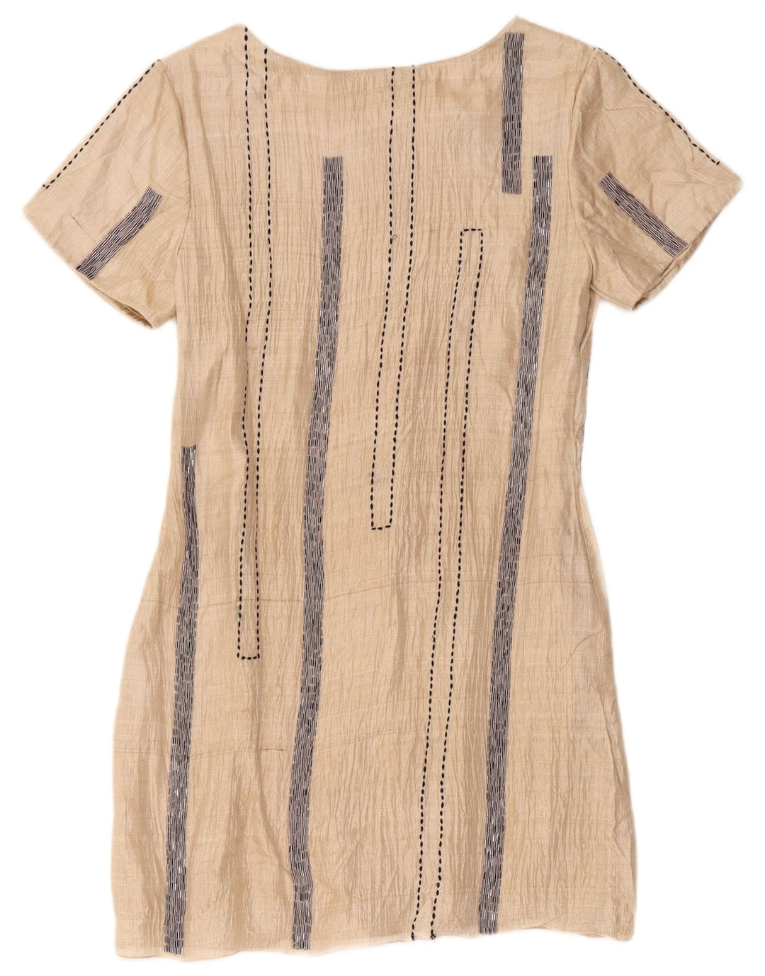 Aftershock Robe droite pour femme UK 14 Large Beige Rayé
