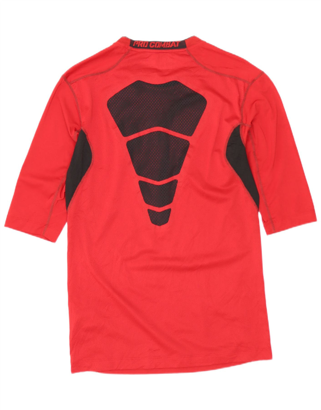 NIKE Haut graphique pour femme à manches 3/4 UK 14 Large Rouge Colorblock Polyester