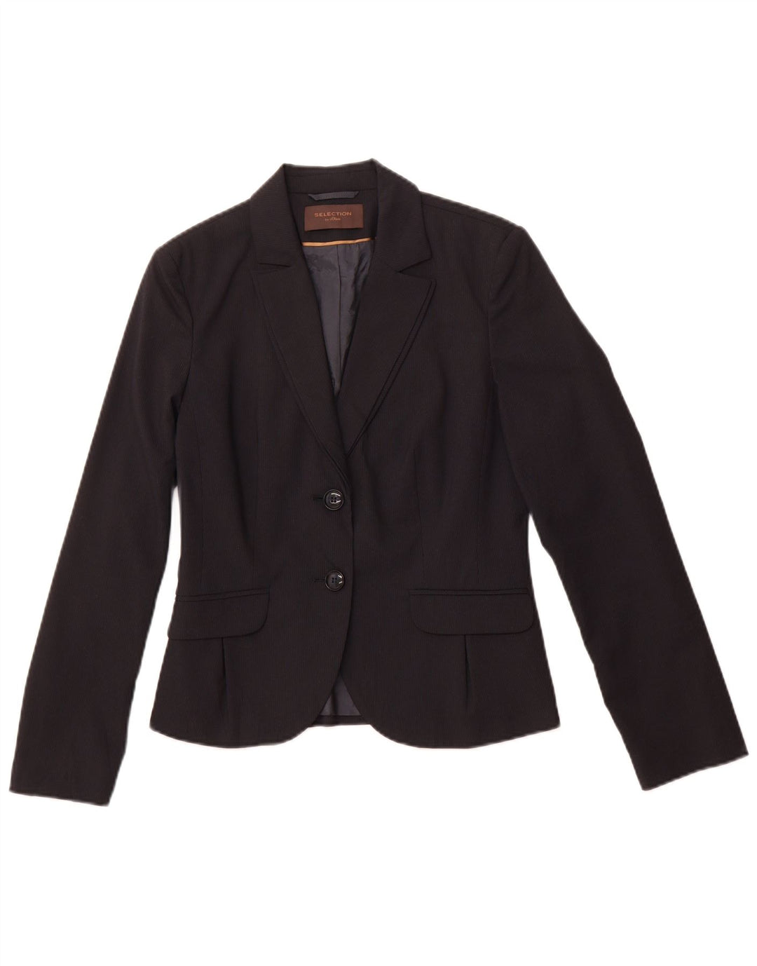 S.OLIVER Veste blazer à 2 boutons pour femme UK 10 Petites rayures bleu marine