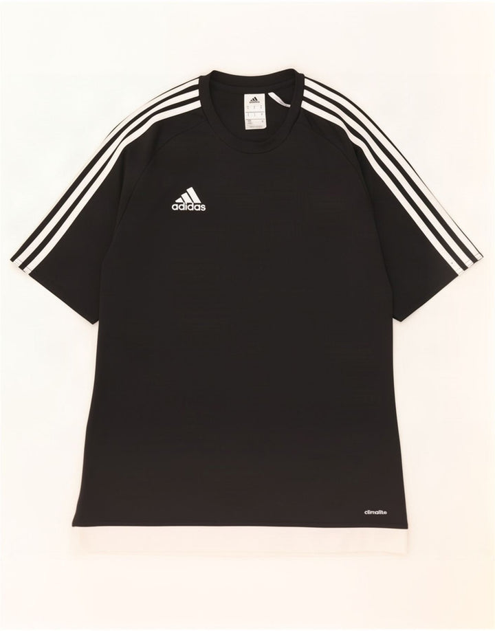 Adidas Hommes Climalite T-Shirt Haut Noir Colorblock Polyester