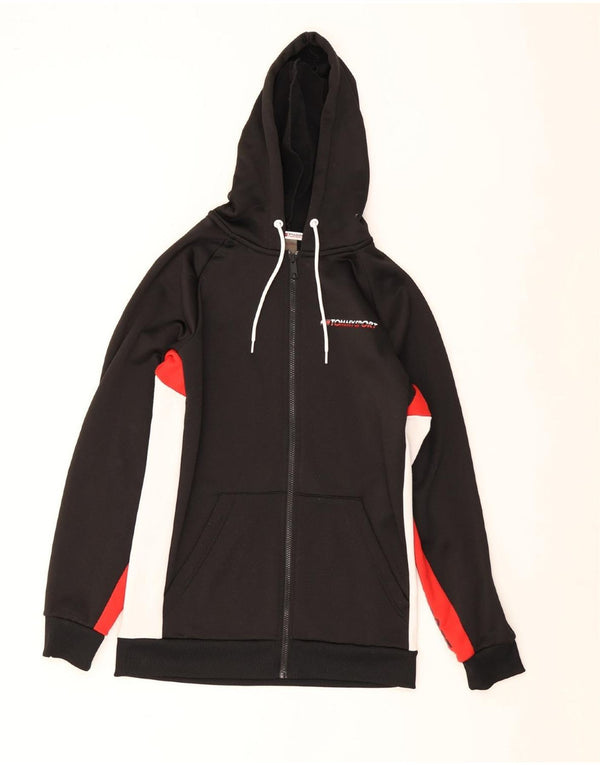 Tommy Hilfiger Pull à capuche zippé pour homme Petit polyester color block noir