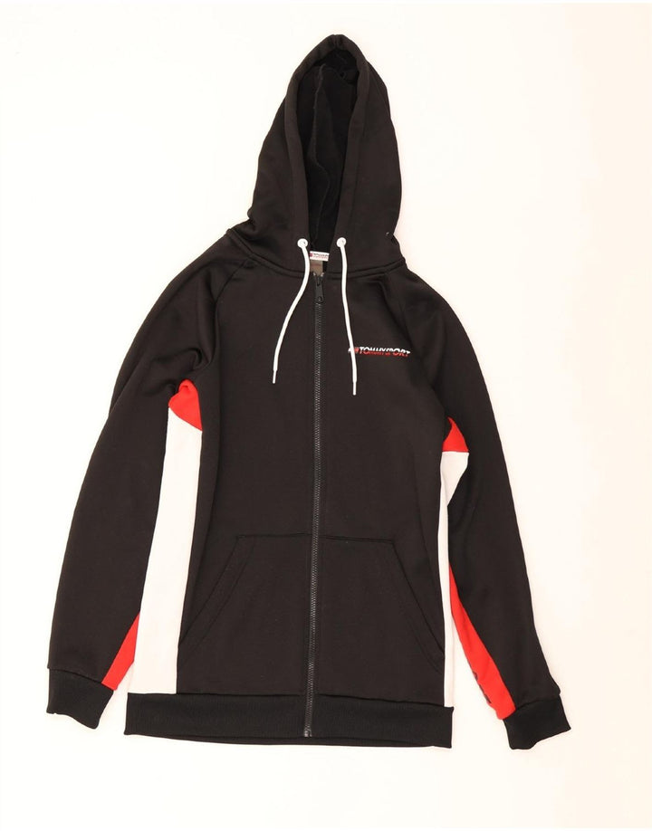 Tommy Hilfiger Pull à capuche zippé pour homme Petit polyester color block noir
