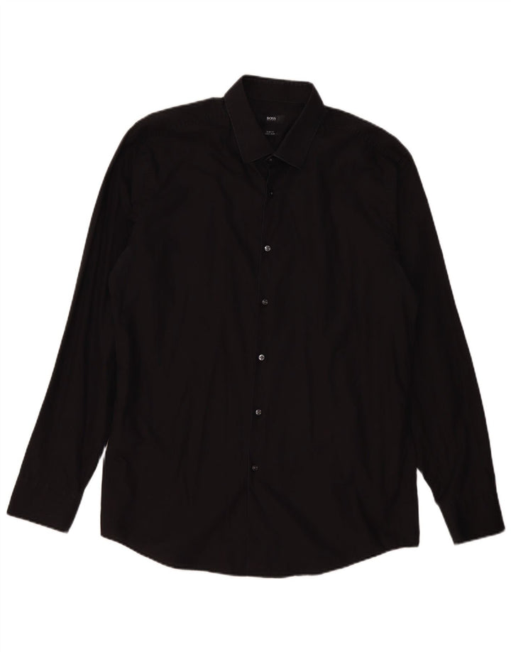 HUGO BOSS Chemise Slim Fit Homme Taille 43 17 XL Coton Noir