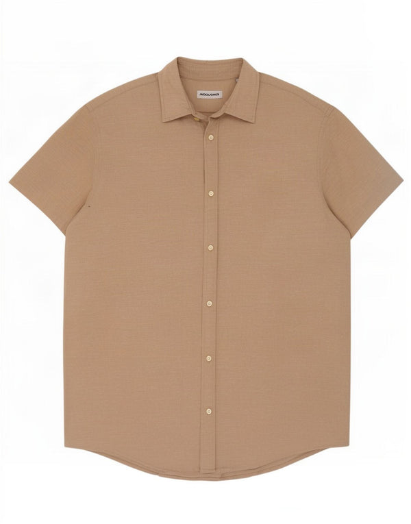 Jack & Jones Chemise à Manches Courtes Homme Large Beige Coton