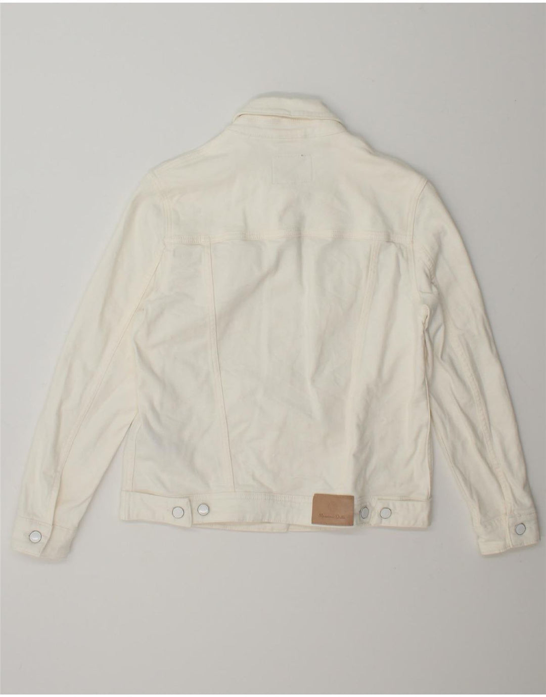 MASSIMO DUTTI Womens Denim Jacket UK 14 Medium White Cotton Vintage Massimo Dutti and Second-Hand Massimo Dutti from Messina Hembry 