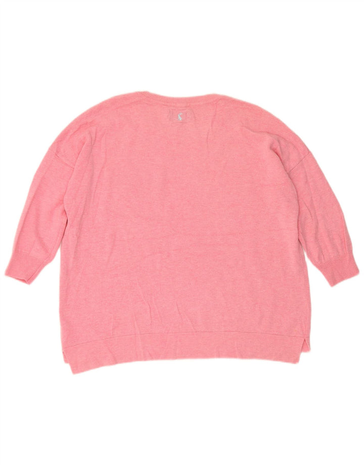 Joules Pull surdimensionné à col rond pour femme UK 14 Large Rose Polyamide