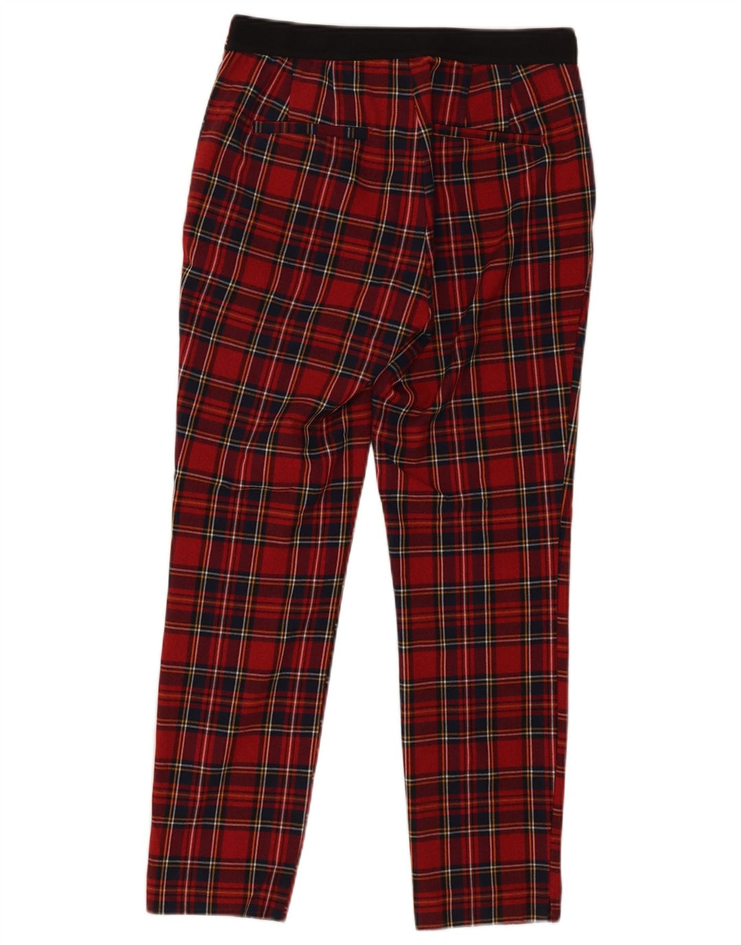 Zara Pantalon Chino Skinny Femme Moyen W28 L26 Rouge À Carreaux Polyester