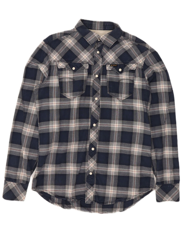 G-Star Chemise Western Homme Bleu Moyen Carreaux Coton