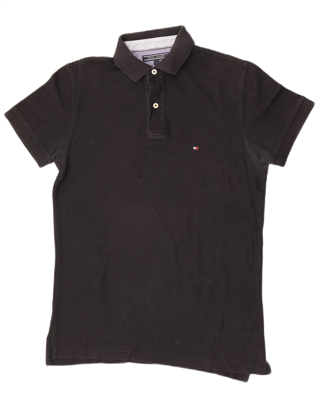 Tommy Hilfiger Polo coupe classique pour homme en coton noir petit