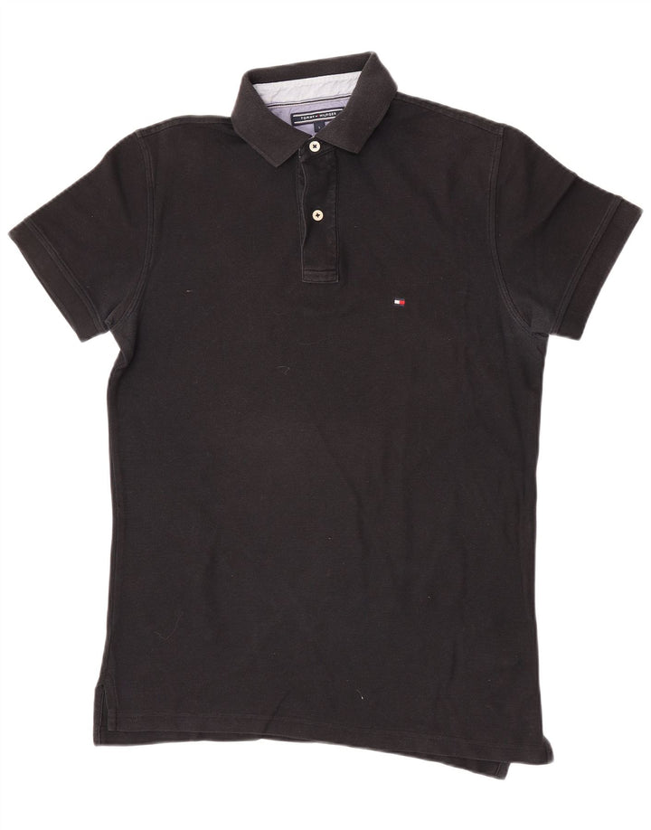 Tommy Hilfiger Polo coupe classique pour homme en coton noir petit