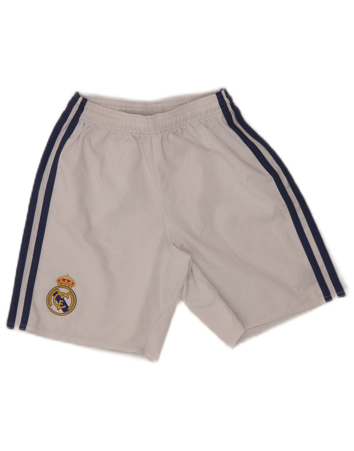 Adidas Short de Sport Real Madrid Garçon 9-10 Ans Blanc Polyester