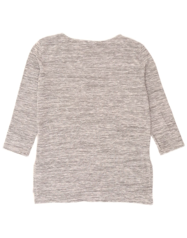Marks & Spencer Haut coupe ample à manches 3/4 pour femme UK 8 Small Gris moucheté
