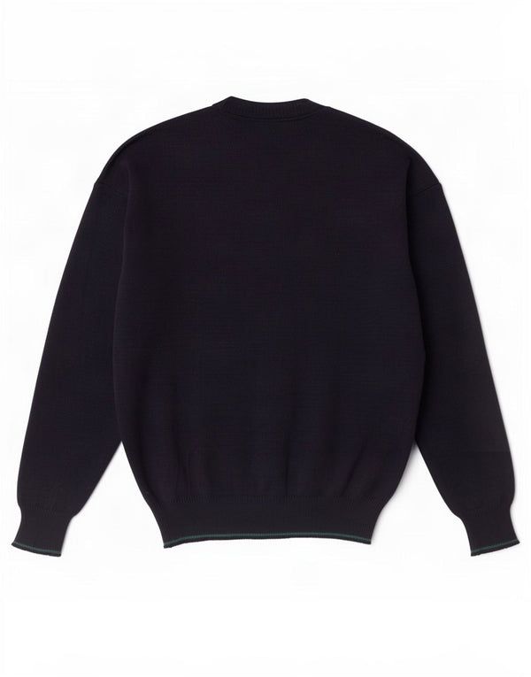 vintage Mens V-Col Jumper Pull Moyen Bleu Marine Tacheté Polyacrylique