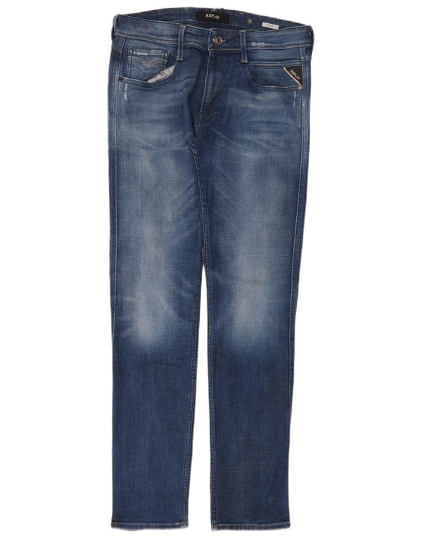 Replay Jean Slim Homme W32 L32 Bleu Coton