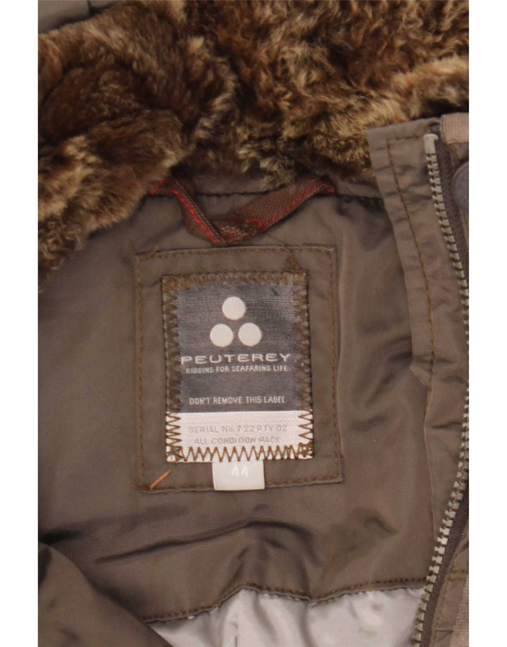 PEUTEREY Manteau matelassé à capuche IT 44 Gris Moyen Polyamide Femme
