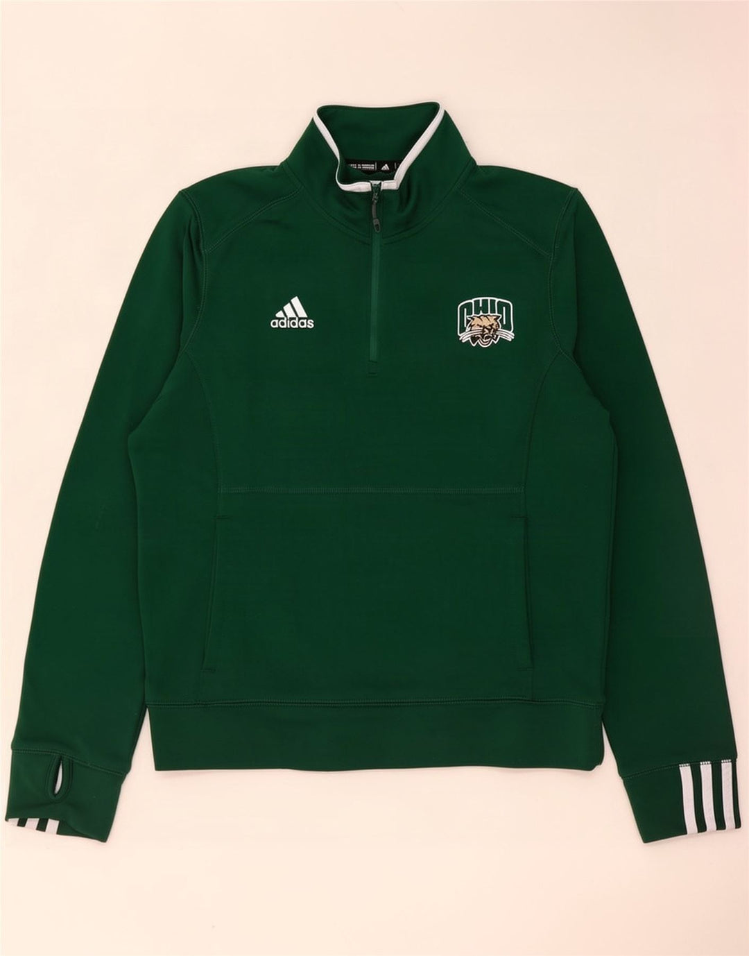 Adidas Pull Ohio Zip Neck Homme Vert Moyen