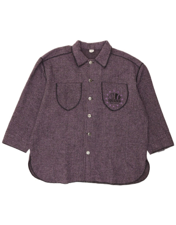 Foreigner Womens Oversized Overshirt Flannel Shirt EU 42/44 Large Purple