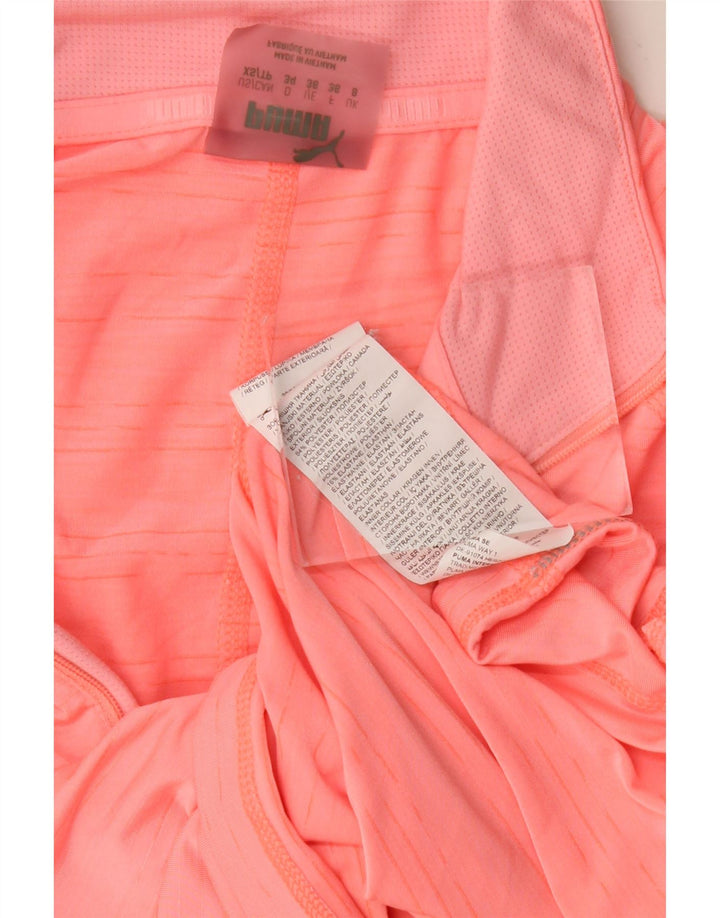 PUMA Haut à col zippé et manches longues pour femme UK 8 Small Rose Polyester