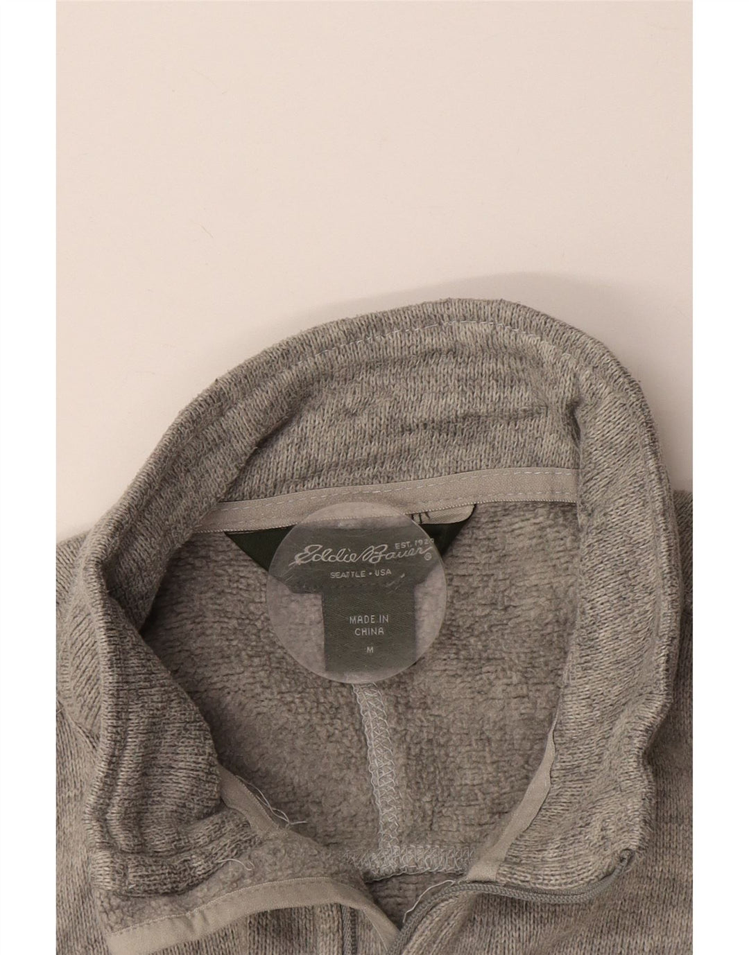 Eddie Bauer Sweat-shirt à col zippé pour homme Gris moyen moucheté