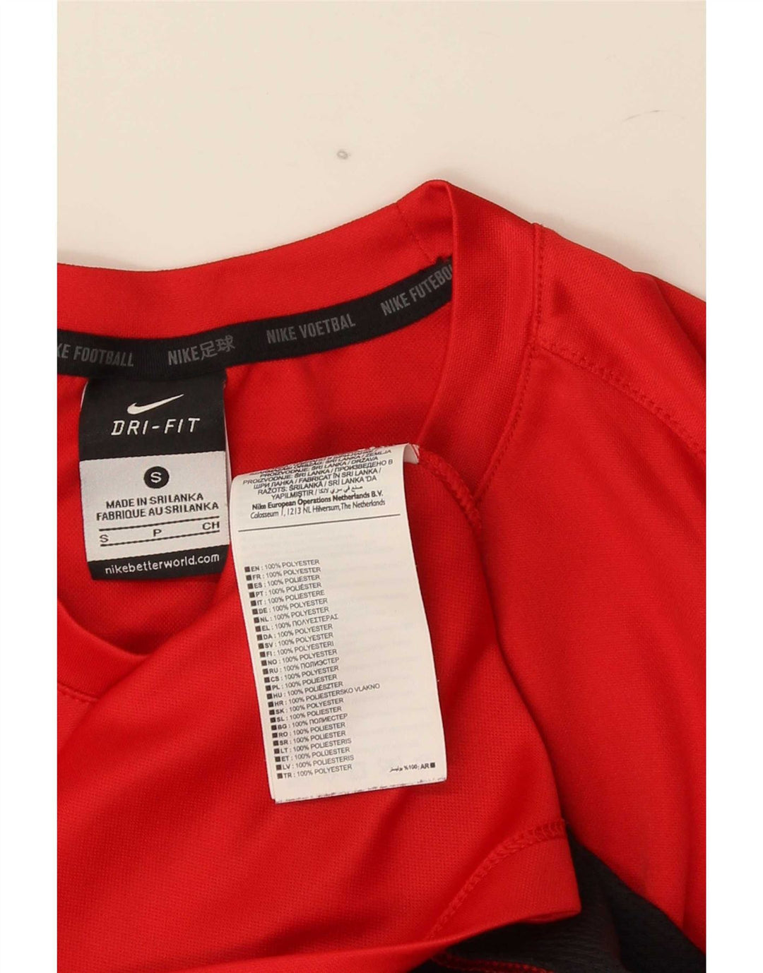 Nike Hommes Dri Fit Graphic T-Shirt Haut Petit Rouge Colorblock Polyester