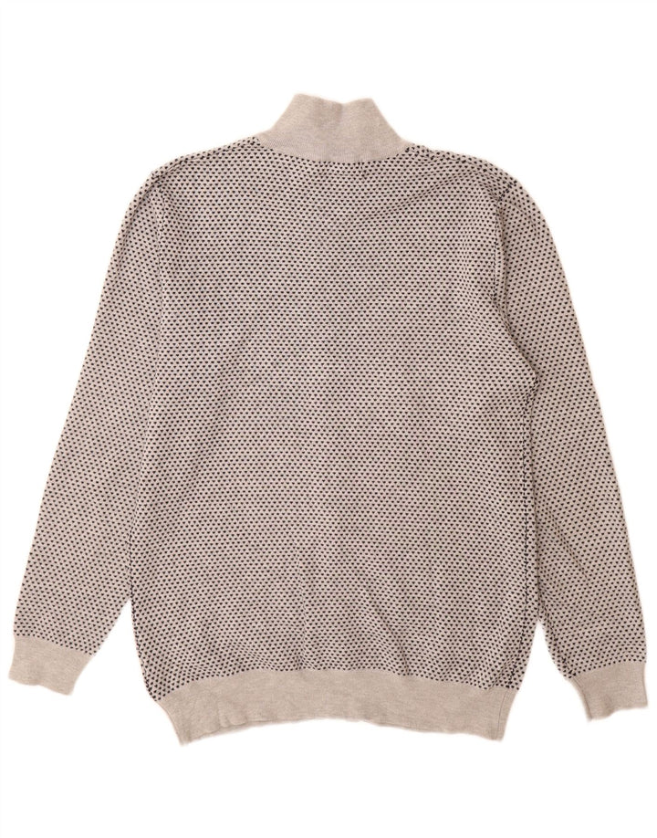 Trussardi Cardigan Pull Large Gris Pois Viscose Homme