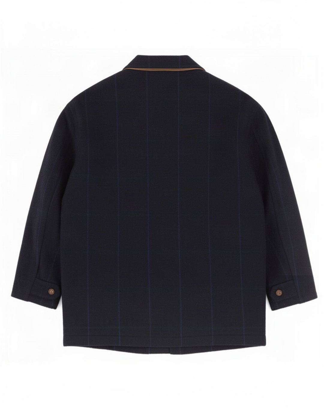 Belfe & Mens Utility Jacket IT 50 Large Laine à Carreaux Bleu Marine