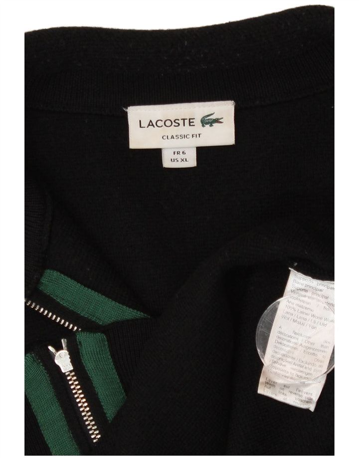 Lacoste Homme Cardigan Pull Taille 6 XL Laine Noire