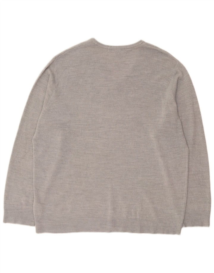 Marks & Spencer Pull col V pour homme 2XL Gris Acrylique