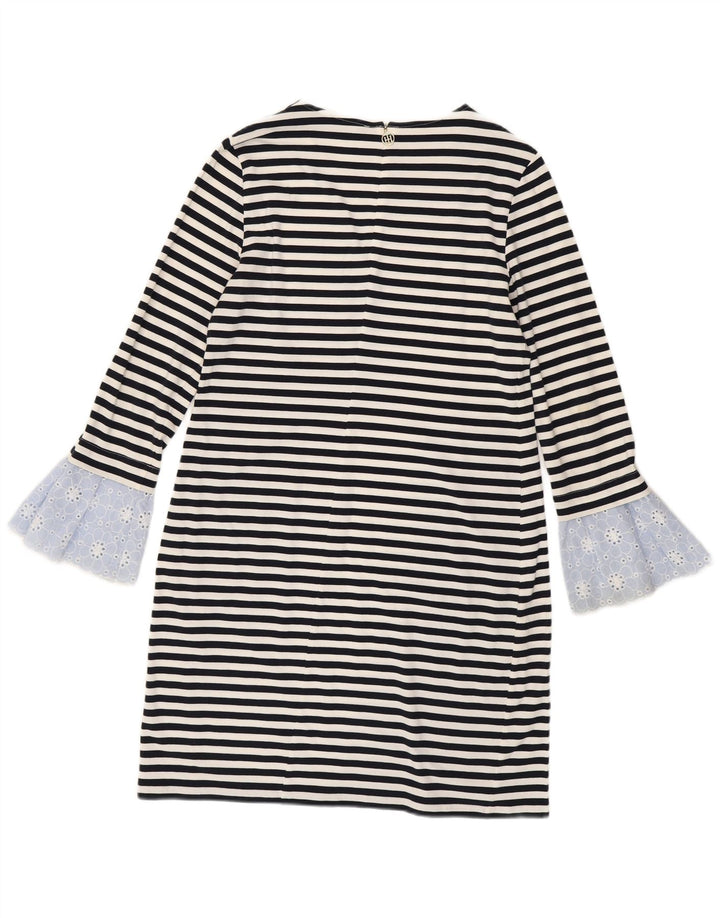 Tommy Hilfiger Robe droite pour femme UK 12 Coton rayé noir moyen