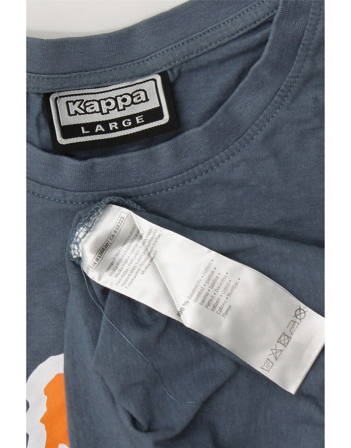 Kappa Mens Graphic T-Shirt Top Large Bleu Coton