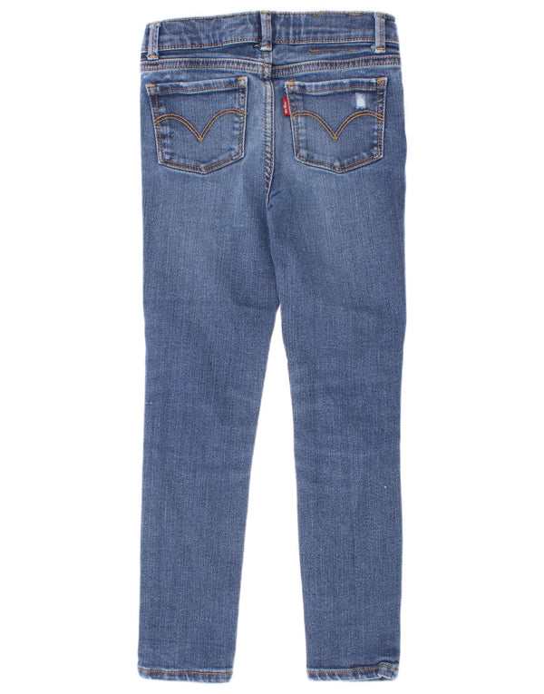 Levi's Girls 710 Jean super skinny effet vieilli 6-7 ans W22 L20 Bleu