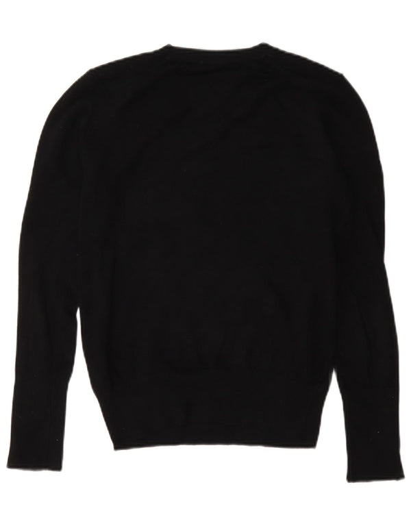 Zara Pull ras du cou pour femme UK 14 Medium Noir Viscose