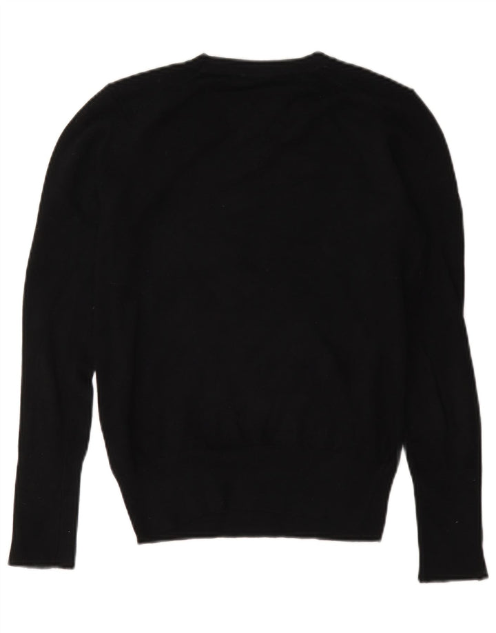 Zara Pull ras du cou pour femme UK 14 Medium Noir Viscose