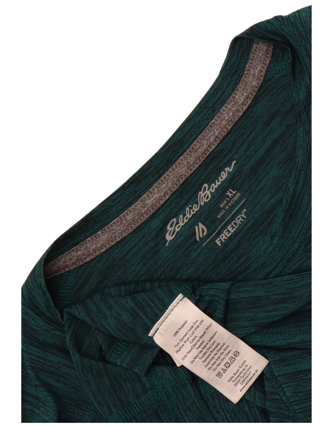 Eddie Bauer Haut Homme Manches Longues XL Vert Moucheté Polyester