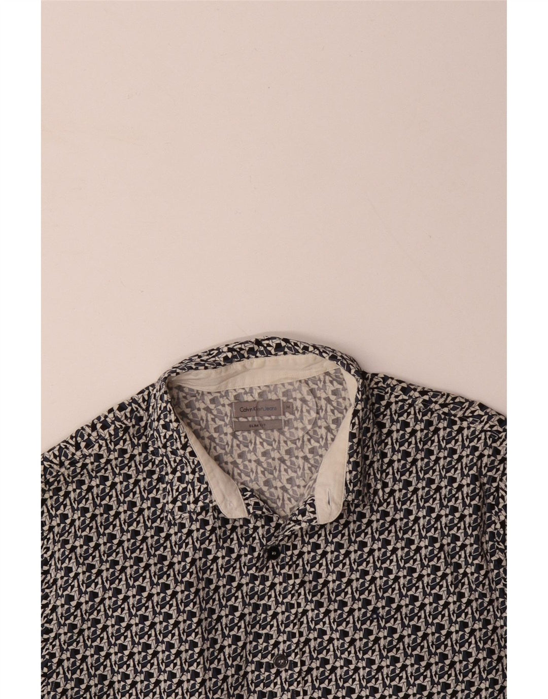 CALVIN KLEIN JEANS Chemise Slim Fit Homme Coton Géométrique Noir Moyen