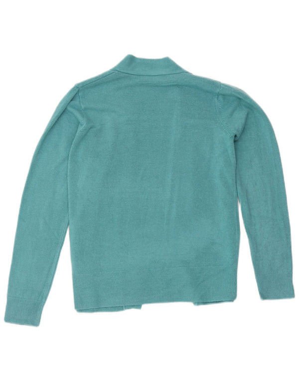 Marks & Spencer Pull cardigan ouvert pour femme UK 10 Petit acrylique turquoise