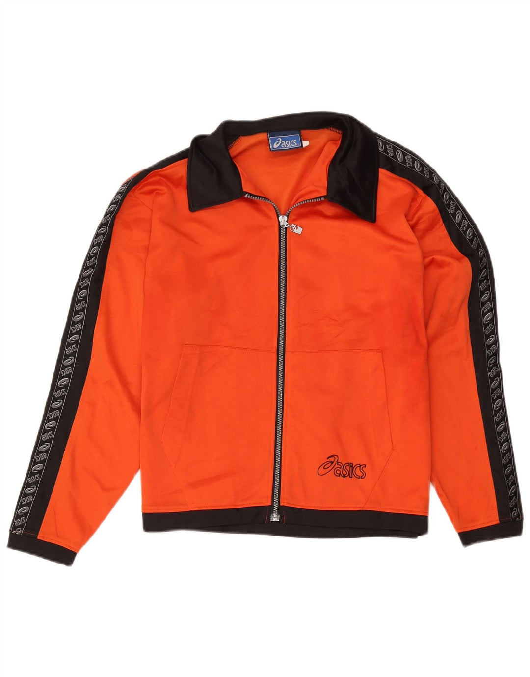 Asics Veste de survêtement graphique pour femme UK 16 Large Orange Colourblock