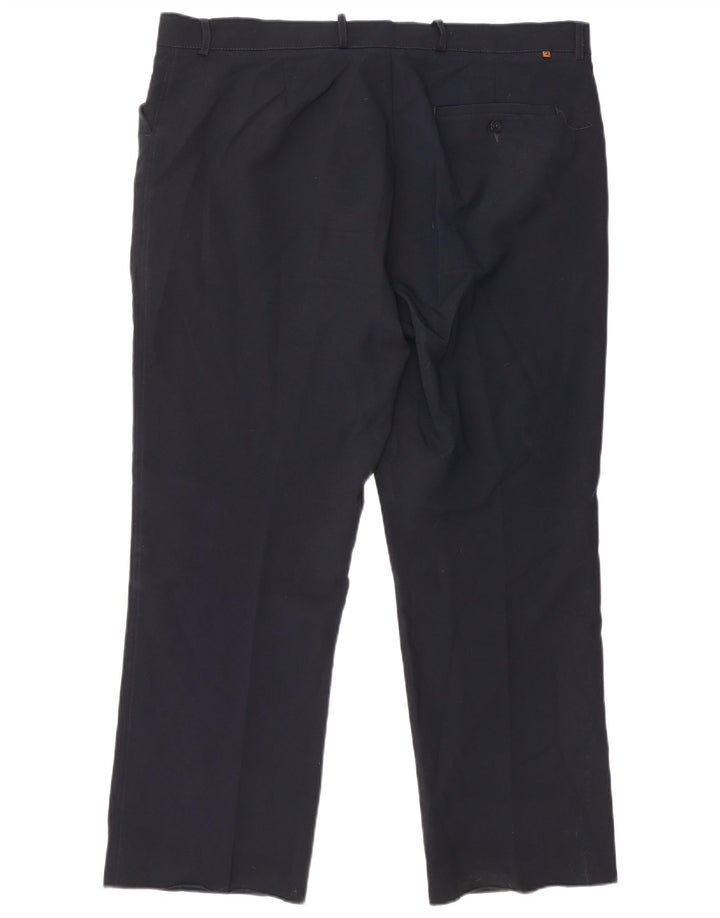 Farah Pantalon décontracté droit pour homme W40 L29 Bleu marine Polyester