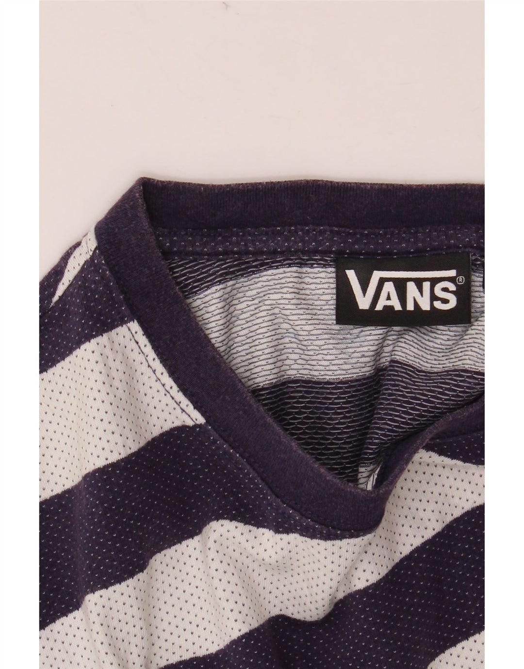 VANS T-Shirt Homme Haut Large Bleu Marine Rayé Coton