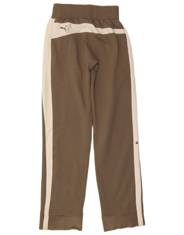 Puma Pantalon de survêtement pour femme Joggers UK 4 XS Kaki Colourblock Cotton